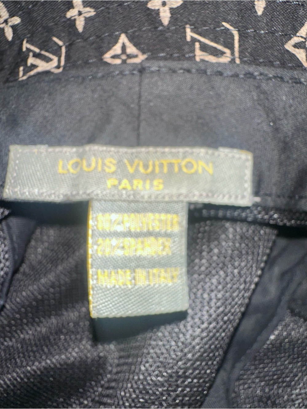 LV Black Monogram Bucket Hat with Subtle Gray Logos - Picture 3 of 3
